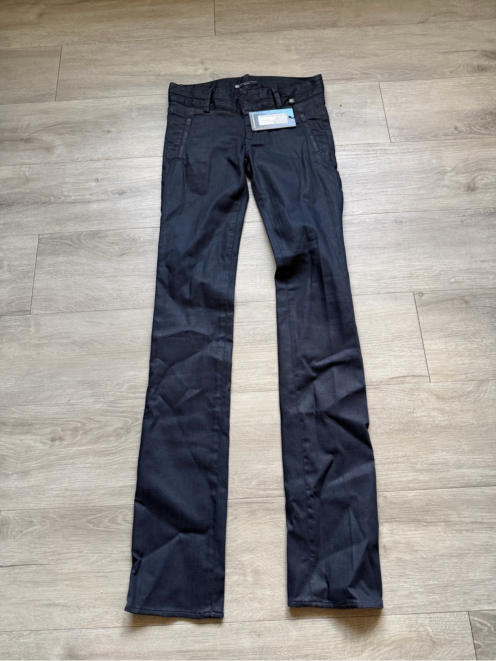 Rock and republic Byron trouser pant in riddler size 25 /32 NWT coated waxed